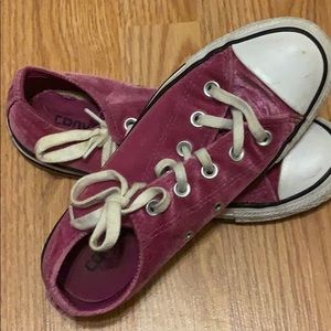 Pink velour converse